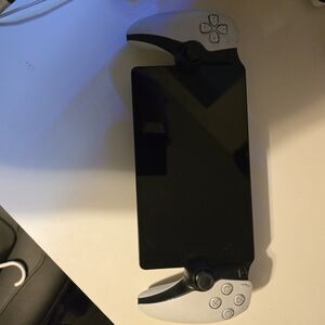 Black and White Gaming Controller with Screen